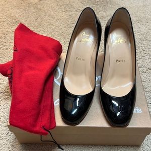 Christian Louboutin black patent lady gena 36